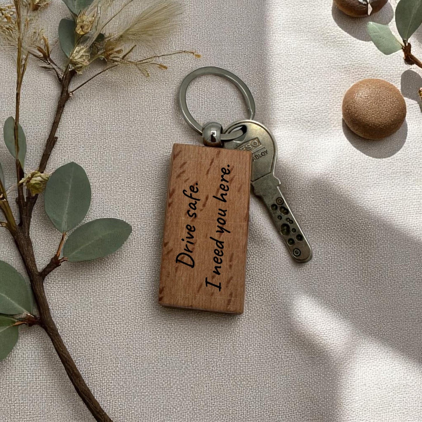 Personalisierter Schlüsselanhänger aus  Holz