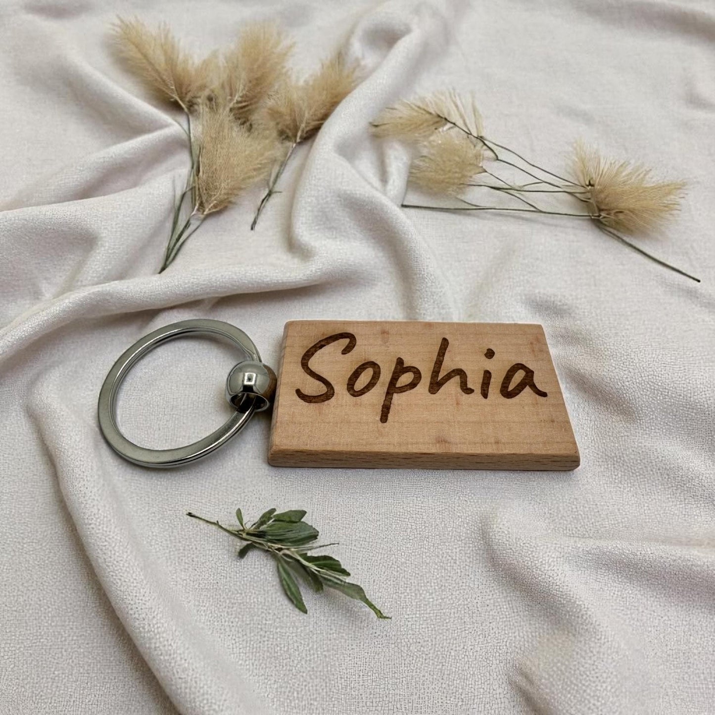 Personalisierter Schlüsselanhänger aus  Holz