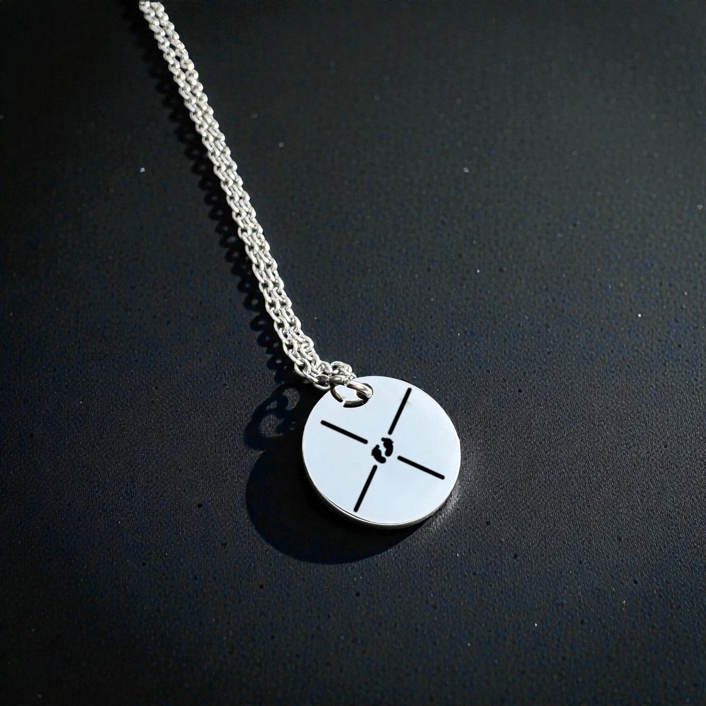 Edelstahl Kette mit Gravur – Rundanhänger 15 mm | Silber, Rosé, Gold (Glanz/Matt)