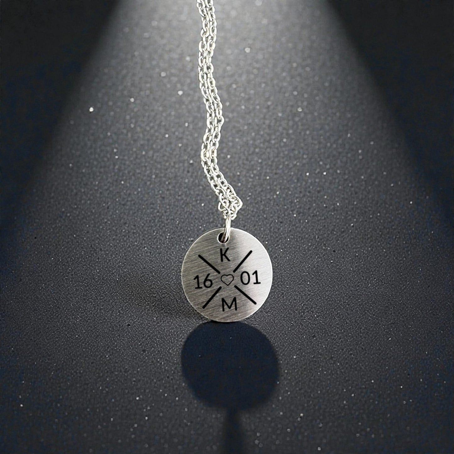 Edelstahl Kette mit Gravur – Rundanhänger 15 mm | Silber, Rosé, Gold (Glanz/Matt)