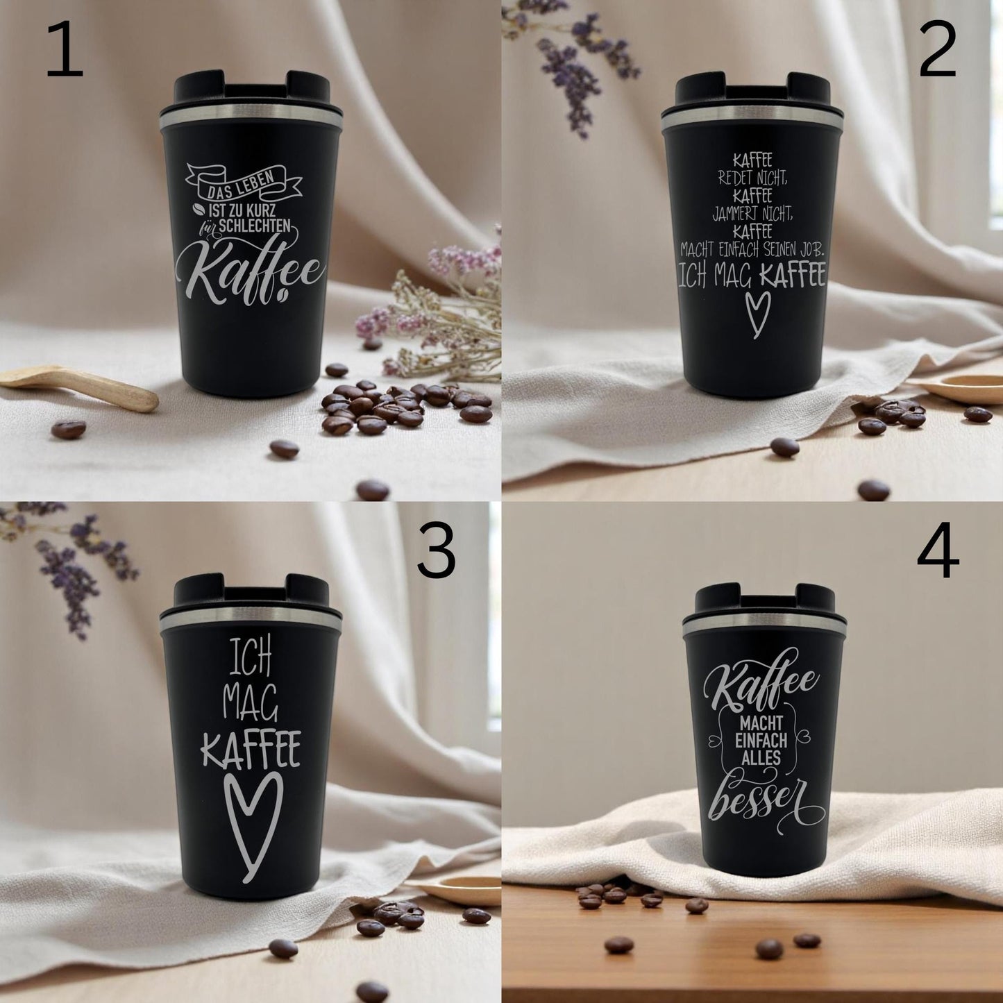 Thermobecher mit Gravur – Sprüche für Kaffeeliebhaber
