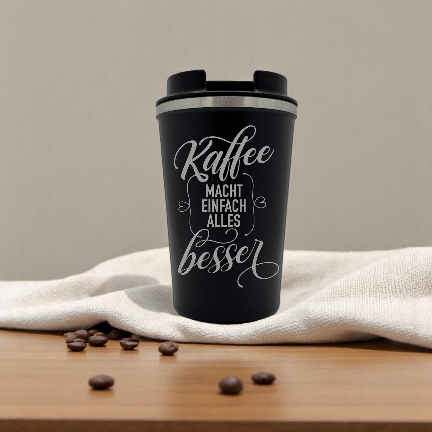 Thermobecher mit Gravur – Sprüche für Kaffeeliebhaber